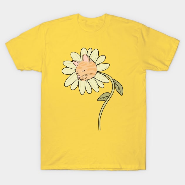 Sunflower Cat T-Shirt by crankycranium